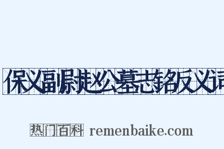 保义副尉赵公墓志铭反义词是什么意思的图片